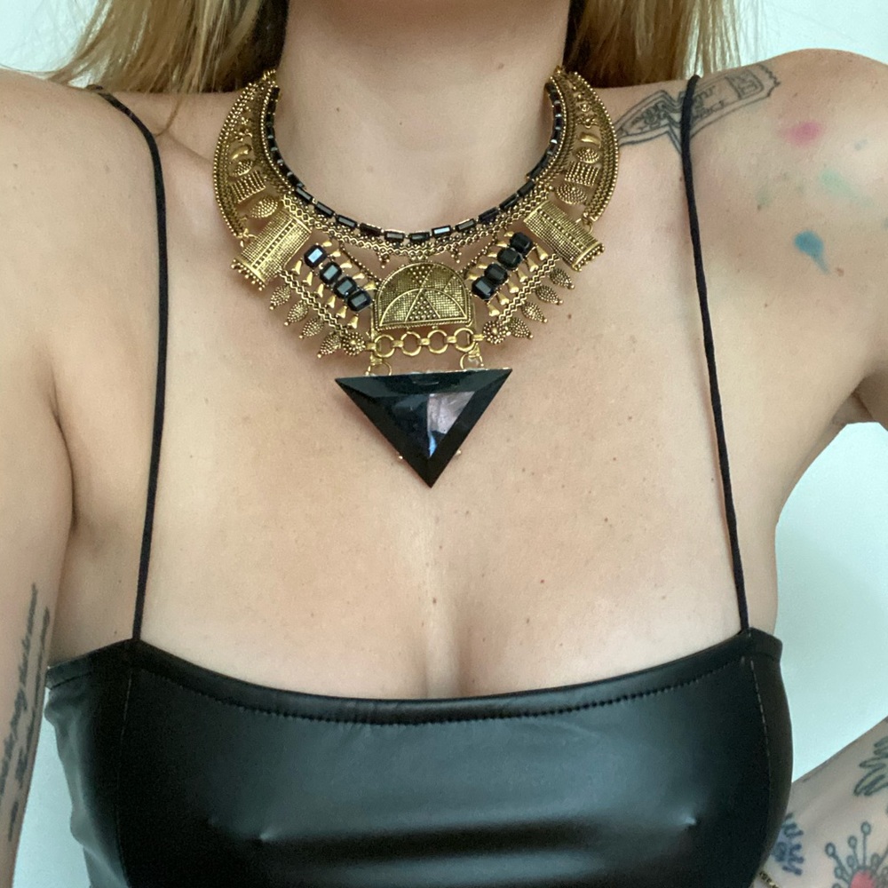 Yellow Gold Statement Necklace | Collar Necklace